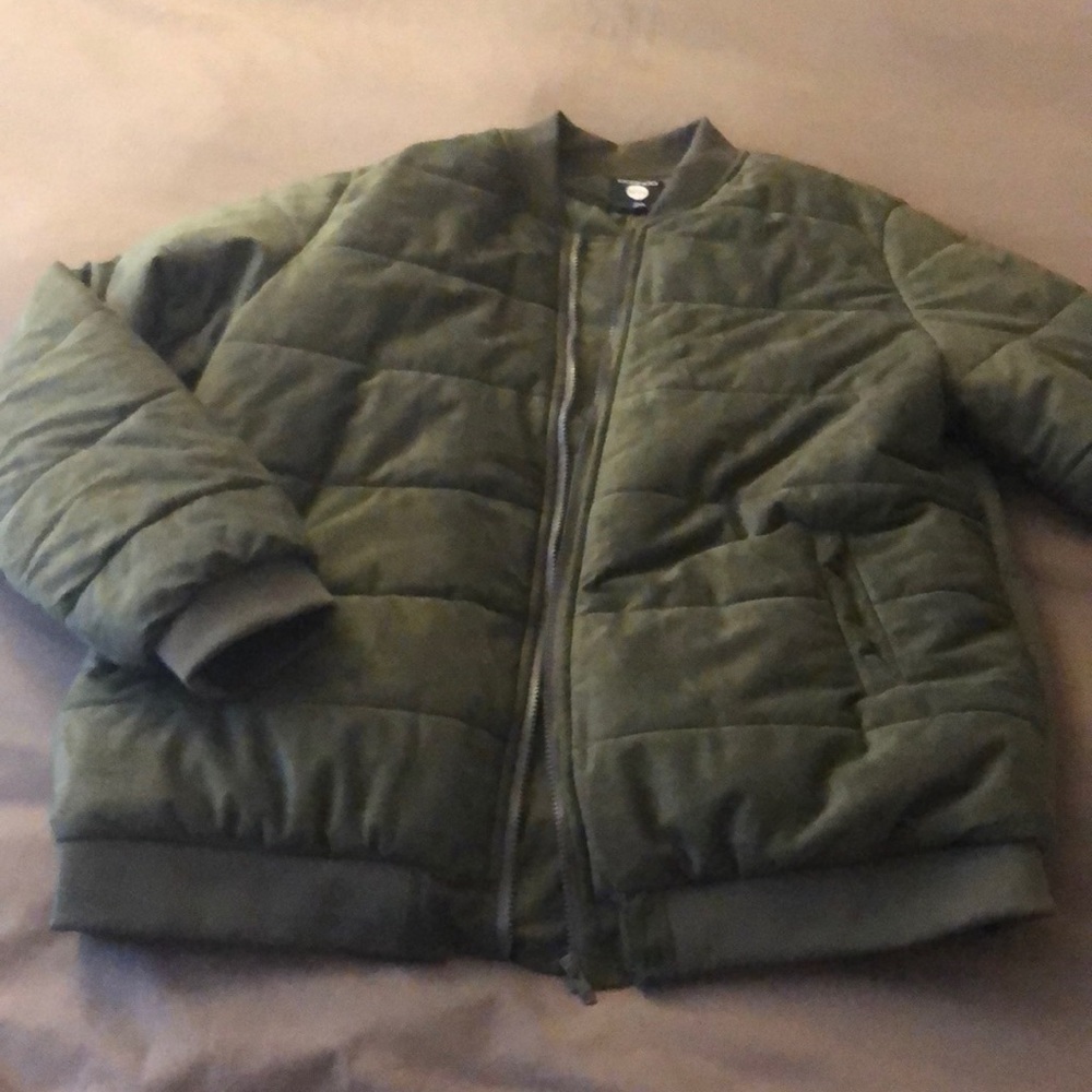 Faux Suede Bomber Jacket